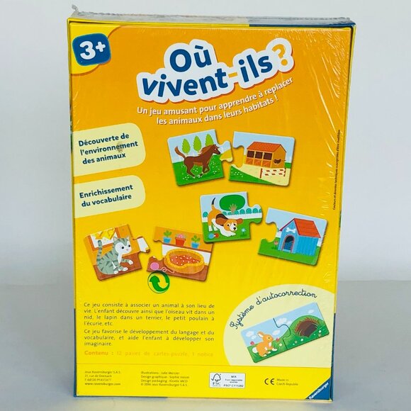 New Sealed Ravensburger Game Jeu Où vivent-ils ? (Where do they live?) French - Picture 5 of 13